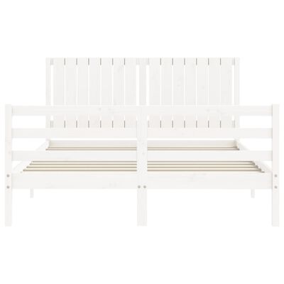 vidaXL Cadre de lit sans matelas blanc bois de pin massif