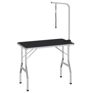 vidaXL Table de toilettage r&eacute;glable pour chiens avec 1 boucle