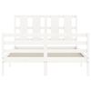 vidaXL Cadre de lit sans matelas blanc 140x190 cm bois massif