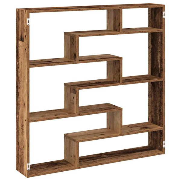 vidaXL &Eacute;tag&egrave;re cube murale 7 compartiments vieux bois bois ing&eacute;nierie