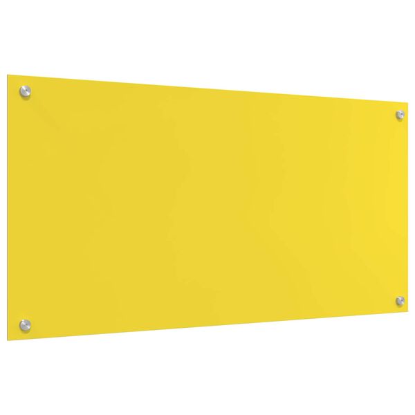 vidaXL Protection de cuisine Jaune 100 x 50 x 0,6 cm verre tremp&eacute;