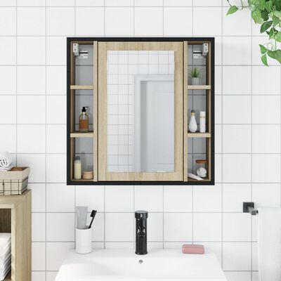 vidaXL Armoire à miroir de salle de bain chêne sonoma bois ingénierie