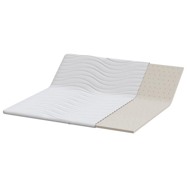 vidaXL Surmatelas Blanc 140 x 200 x 5.5 cm Tissu en Tricot