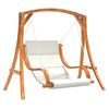 vidaXL Chaise balan&ccedil;oire avec coussin bois d'&eacute;pic&eacute;a avec finition teck