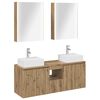 vidaXL Ensemble d'armoire de salle de bain 5 pc Ch&ecirc;ne artisanal