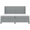 vidaXL Lit &agrave; ressorts avec matelas Gris clair 200 x 200 cm tissu