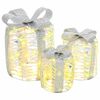 vidaXL D&eacute;coration de bo&icirc;te cadeau 3 pc Blanc chaud 20 x 20 x 20 cm PET