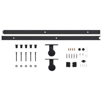 vidaXL Kit de quincaillerie de porte coulissante SKIEN 200 cm noir