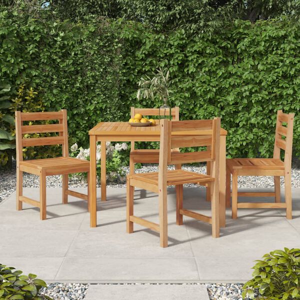 vidaXL Ensemble &agrave; manger de jardin 5pcs Bois de teck massif
