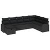 vidaXL Ensemble de Canap&eacute;s avec coussin avec stockage Noir polyrotin