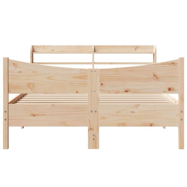 vidaXL Cadre de lit avec t&ecirc;te de lit 140x190 cm bois de pin massif