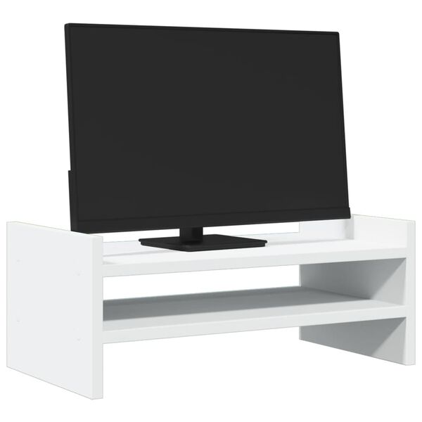 vidaXL Support de moniteur blanc 50x27x20 cm bois d'ingénierie