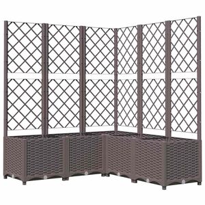 vidaXL Jardini&egrave;re avec treillis Marron 120x120x136 cm PP
