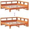 vidaXL Lit biblioth&egrave;que sans matelas cire marron 200x200 cm pin massif