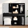 vidaXL Ensemble de table de maquillage LED avec tiroir Chêne noir