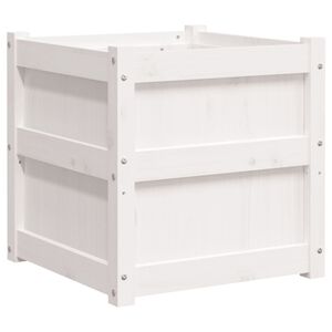 vidaXL Jardini&egrave;re blanc 50x50x50 cm bois de pin massif