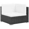 vidaXL Salon de jardin 7 pcs avec coussins R&eacute;sine tress&eacute;e Noir