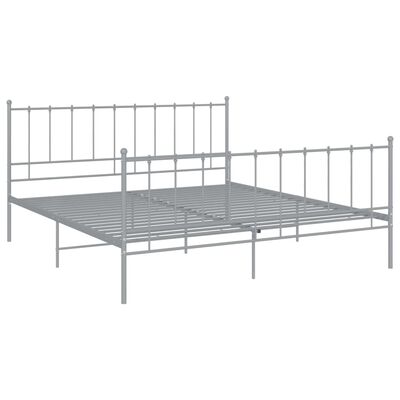 vidaXL Cadre de lit sans matelas gris métal 180x200 cm