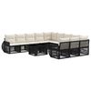 vidaXL Ensemble de canap&eacute; de jardin 12 pc Noir et blanc cr&egrave;me