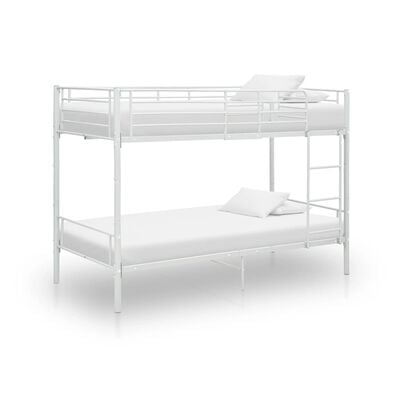 vidaXL Lit superposé sans matelas blanc métal 90x200 cm