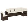 vidaXL Salon de jardin avec coussins 6 pcs marron r&eacute;sine tress&eacute;e