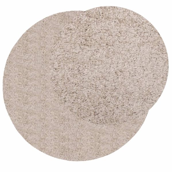 vidaXL Tapis shaggy PAMPLONA poils longs moderne beige Ø 80 cm