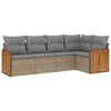 vidaXL Salon de jardin avec coussins 5 pcs beige r&eacute;sine tress&eacute;e