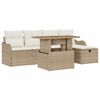 vidaXL Ensemble de canap&eacute; de jardin 6 pc Beige polyrotin