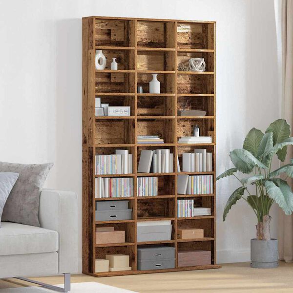 vidaXL Meuble CD Bois ancien 101 x 23 x 177,5 cm Bois d'ing&eacute;nierie
