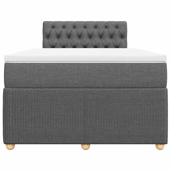 vidaXL Sommier &agrave; lattes de lit avec matelas Gris fonc&eacute; 120x200cm Tissu