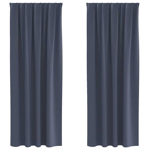 vidaXL Rideaux occultants avec anneaux 2 pcs Anthracite 245 x 140 cm
