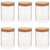 vidaXL 6 pcs Pots de conservation en verre et couvercle en li&egrave;ge 650ml