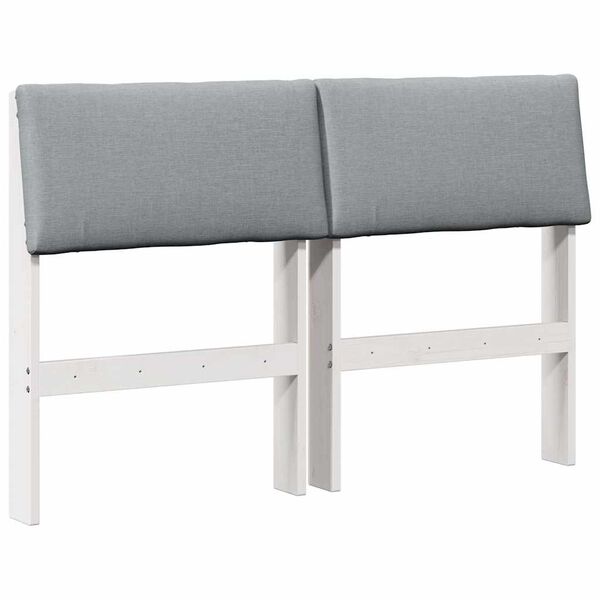 vidaXL T&ecirc;te de lit capitonn&eacute;e Gris clair 120 cm Pin massif