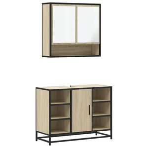 vidaXL Ensemble de meubles de salle de bain 2 pcs ch&ecirc;ne sonoma