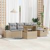 vidaXL Ensemble de canap&eacute; de jardin 6 pcs Beige Poly rotin