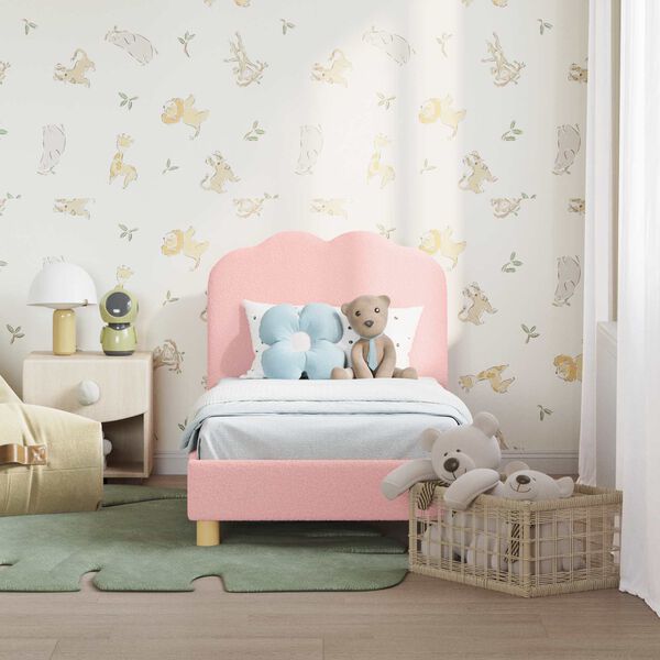 vidaXL Cadre de lit pour tout-petit avec t&ecirc;te de lit Rose 70 x 140 cm