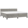 vidaXL Sommier &agrave; lattes de lit et matelas Gris clair 200x200cm Velours