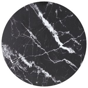 vidaXL Dessus de table noir &Oslash;30x0,8cm verre tremp&eacute; avec design marbre