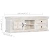 vidaXL Meuble TV Blanc 120x30x40 cm Bois massif de manguier