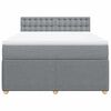 vidaXL Sommier &agrave; lattes de lit avec matelas Gris clair 140x200cm Tissu