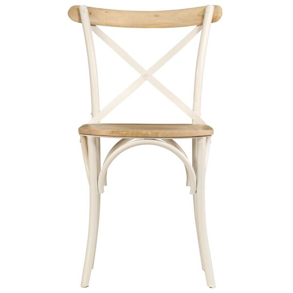 vidaXL Chaises à dossier croisé lot de 4 blanc bois de manguier massif