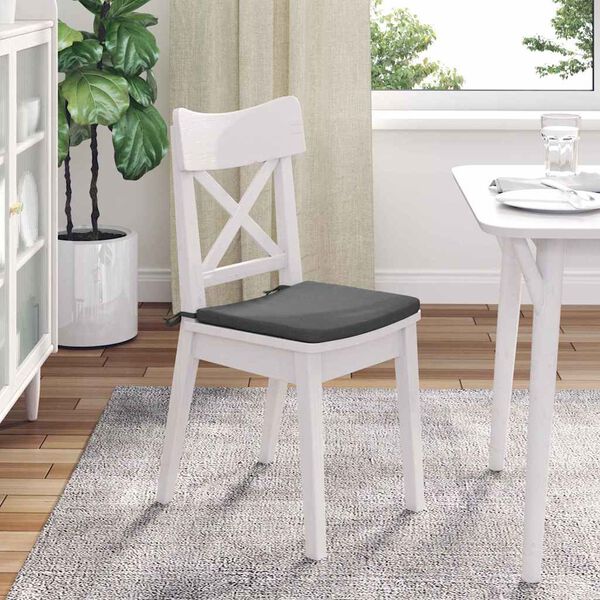 vidaXL Coussins de si&egrave;ge 4 pcs Gris fonc&eacute; 40 x 40 x 3 cm tissu