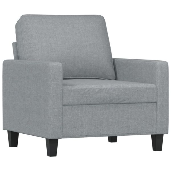 vidaXL Fauteuil avec repose-pied Gris clair 60 cm Tissu