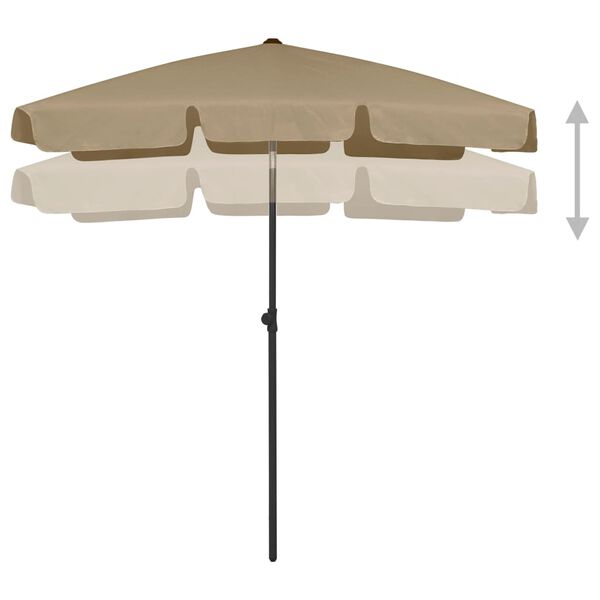 vidaXL Parasol de plage taupe 180x120 cm