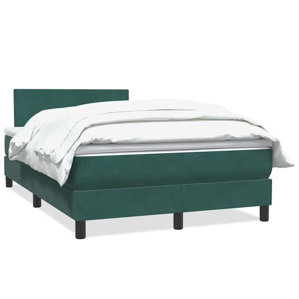 vidaXL Sommier &agrave; lattes de lit et matelas vert fonc&eacute; 120x210cm velours