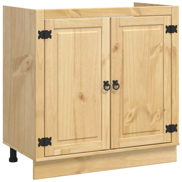 vidaXL Armoire avec porte SKI Brun Miel 80 x 46 x 81,5 cm Pin massif