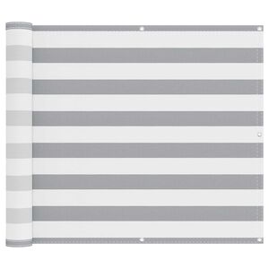 vidaXL &Eacute;cran de balcon Gris clair et blanc 100 x 500 cm Tissu Oxford