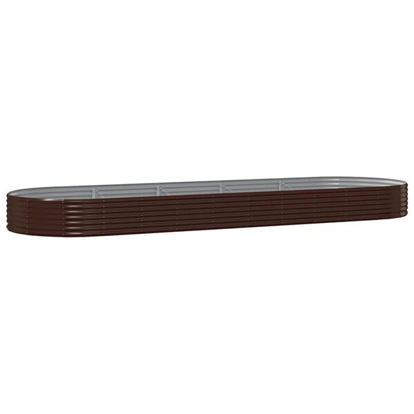 vidaXL Lit sur&eacute;lev&eacute; de jardin Acier galvanis&eacute; marron