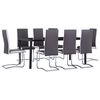 vidaXL Ensemble de salle &agrave; manger 9 pcs Similicuir Gris