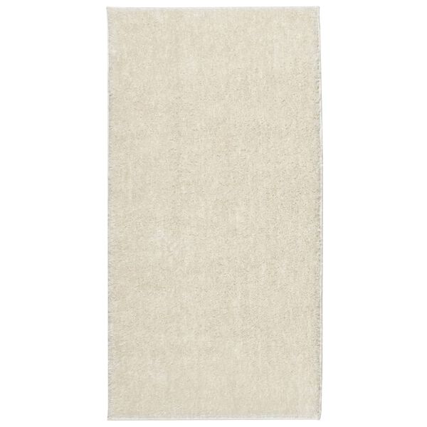 vidaXL Tapis ISTAN &agrave; poils longs aspect brillant cr&egrave;me 80x150 cm